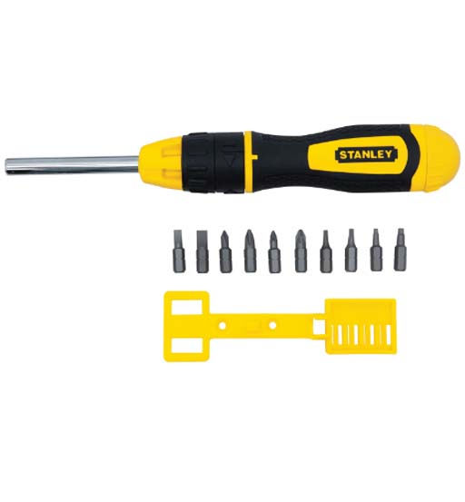 STANLEY MULTIBIT RATCHETING SCREW DRIVER + 10 BITS