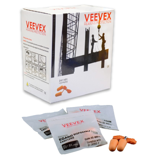 EAR PLUG WITH ORANGE NYLON CORD EC-9001C -VEEVEX view 2