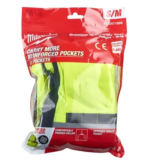 PREMIUM HI-VISIBILITY VEST YELLOW - S/M MILWAUKEE view 2