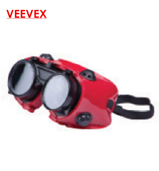SAFETY WELDING GOGGLE RED ROUND-VEEVEX