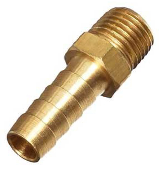 BRASS HOSE NIPPLE 1/4" X 10MM