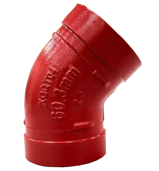 GROOVED ELBOW 45D 8" HMX