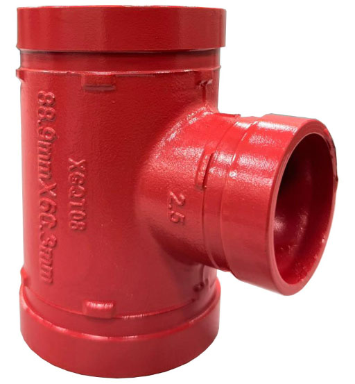 GROOVED REDUCING TEE 4"X2" HMX view 3