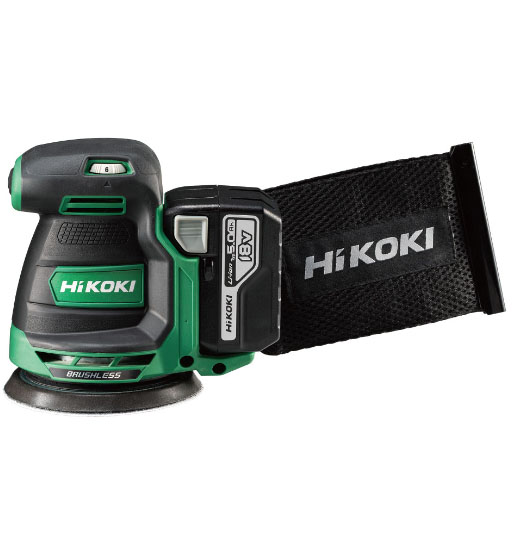 CORDLESS RANDOM ORBIT SANDER,125MM,BRUSHLESS,3Ah BATTERY-HIKOKI