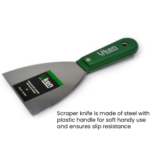 SCRAPER 2" SS GREEN HANDLE UKEN