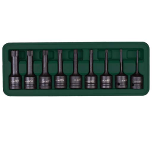 IMPACT BIT SOCKET SET (TORX) 1/2" DR - 9 PCS UKEN