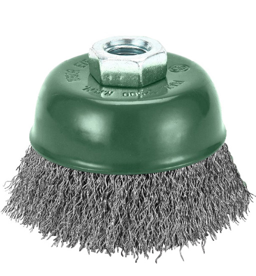 CUP WIRE BRUSH CRIMPED SS M14X65MM UKEN