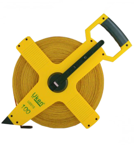 MEASURING TAPE OPEN BODY FIBER 100 MTR-13MM UKEN