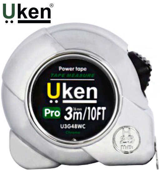 MEASURING TAPE 3 MTR (16MM) CHROME UKEN