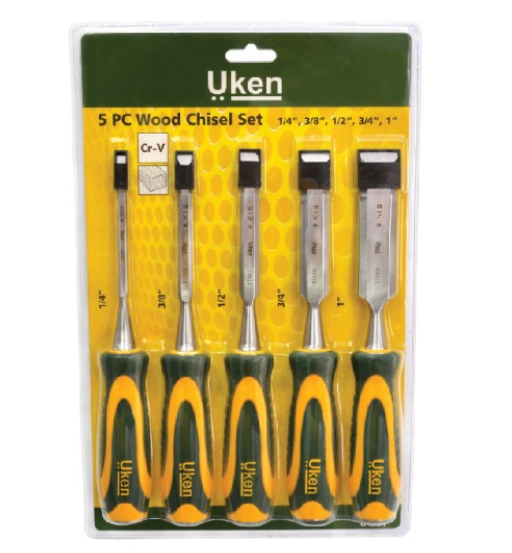 CARPENTER CHISEL SET- 5PCS (1/4",3/8",1/2",3/4",1") UKEN