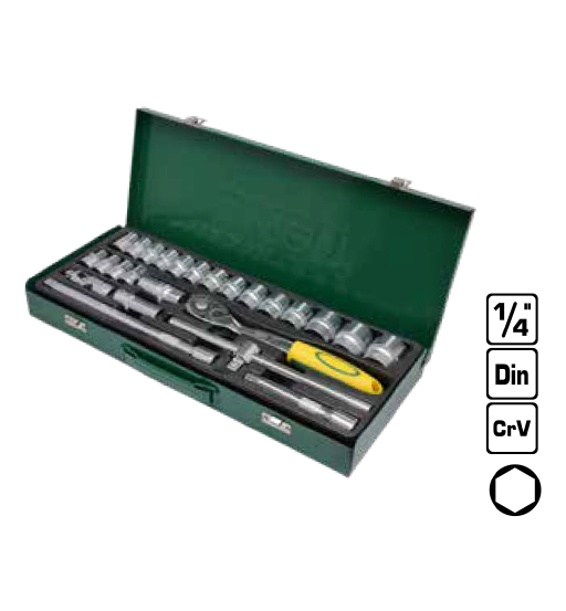 SOCKET SET 1/4" DR 16PCS UKEN