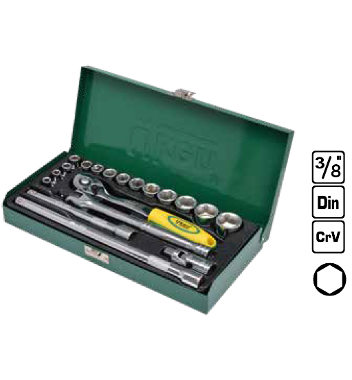 SOCKET SET 3/8" DR 19PCS UKEN