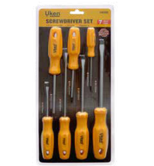 SCREW DRIVER SET 7PCS(YELLOW) STAR UKEN