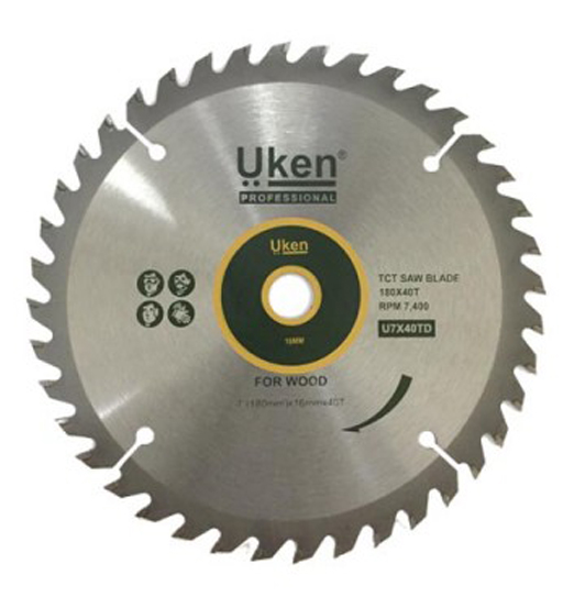 TCT SAW BLADE 7"24T 16MM BORE DIA UKEN