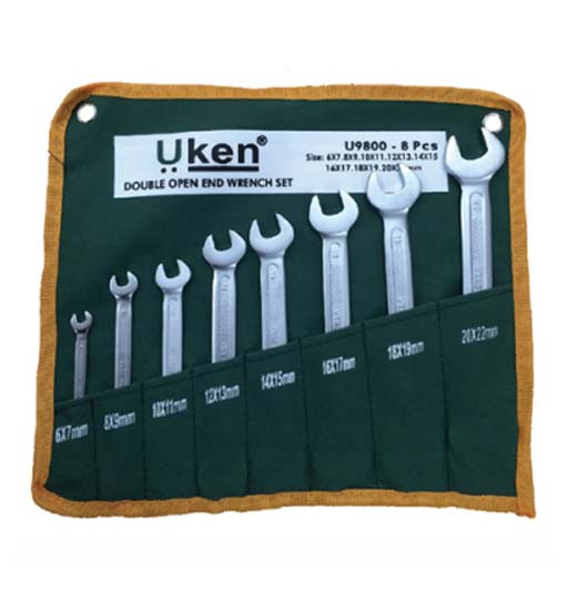 OPEN END SPANNER - 8 PCS SET 6-22MM UKEN