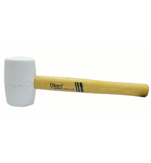 RUBBER HAMMER 16 OZ WOOD HANDLE (WHITE) UKEN