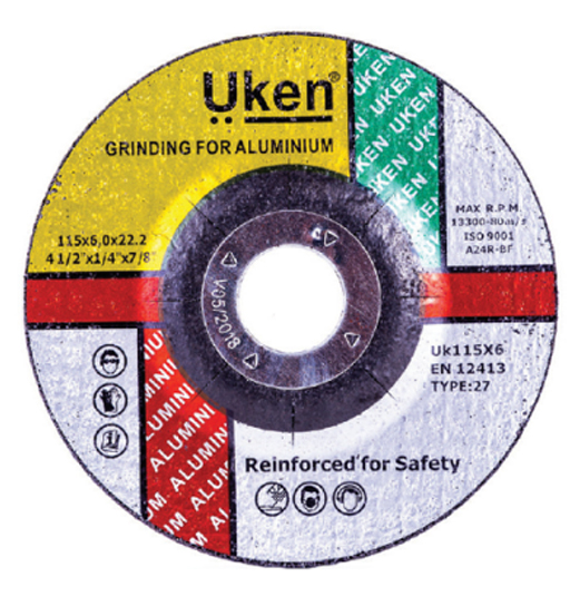 GRINDING DISC ALUMINIUM 4.5" 115 X 6.0 X 22.23 UKEN